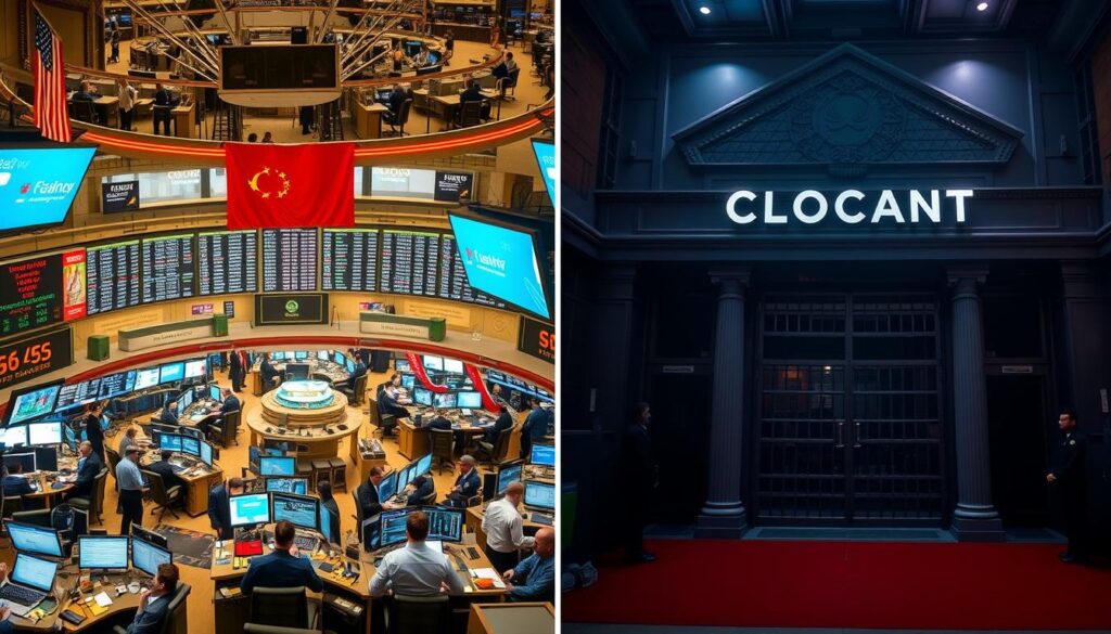 open or closed stock exchange